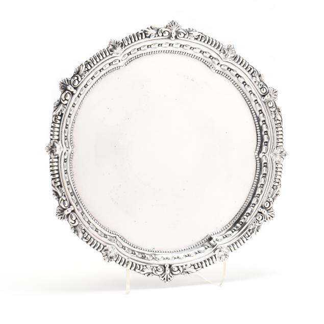 STERLING SILVER SALVER, MARK OF BLACK,