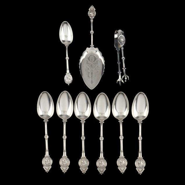 A GROUPING OF NINE MEDALLION SILVER