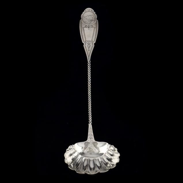 AN AMERICAN COIN SILVER SOUP LADLE 347ae9