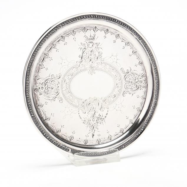 A SMALL AMERICAN COIN SILVER SALVER