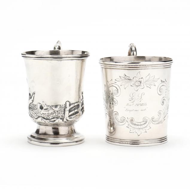 TWO COIN SILVER CUPS The first
