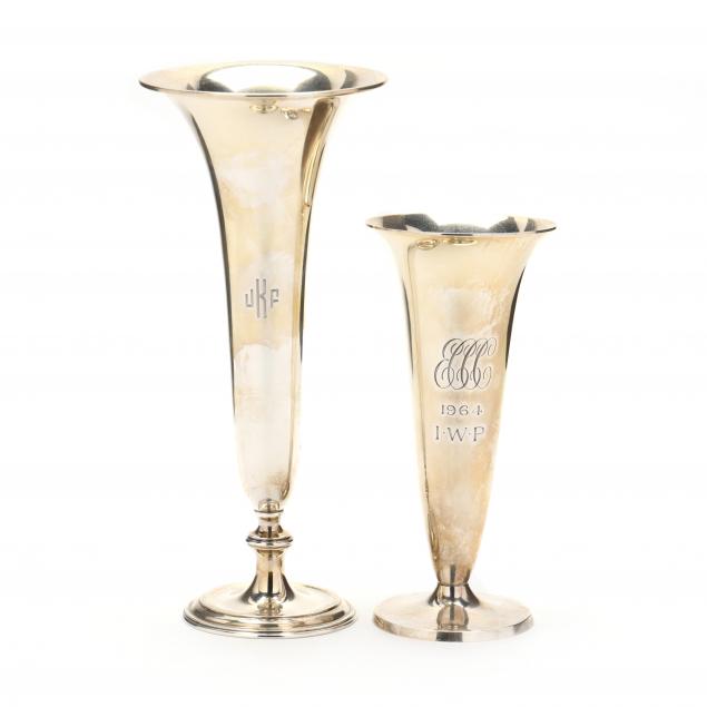 TWO STERLING SILVER BUD VASES BY 347aff