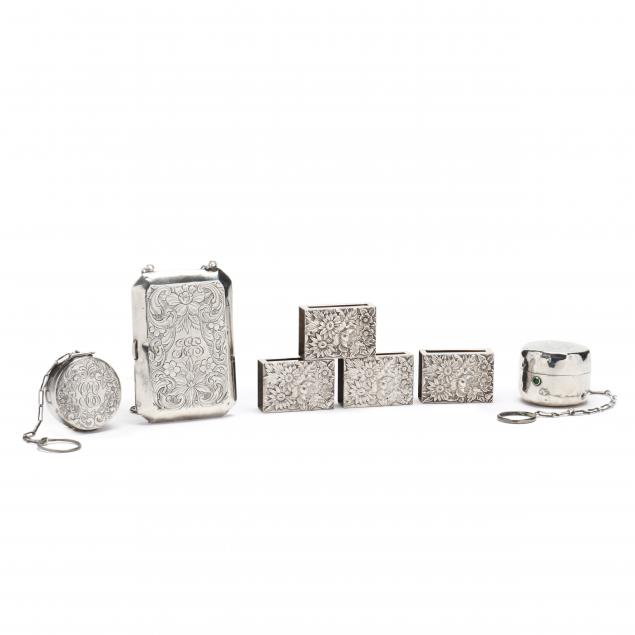 A GROUPING OF SEVEN SILVER ACCESSORIES 347b18