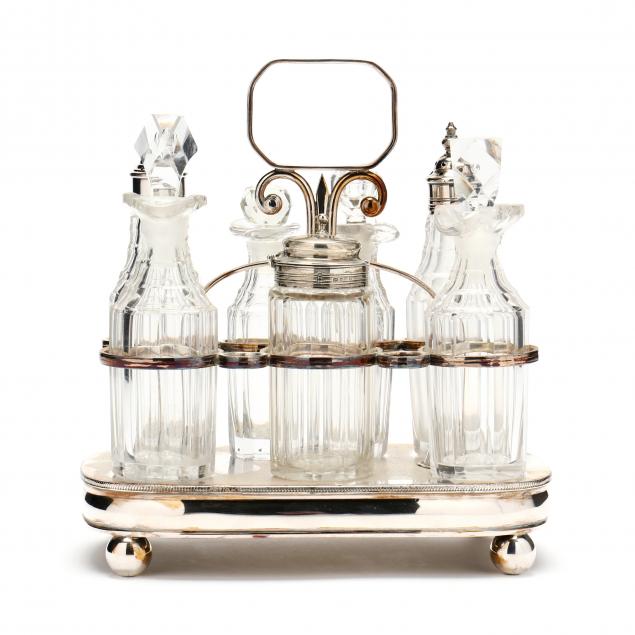 VICTORIAN SILVER AND CUT GLASS CRUET