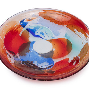 A Giuliano Tosi Murano Glass Charger signed 347b3f