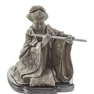A Japanese Bronze Figure of a Woman