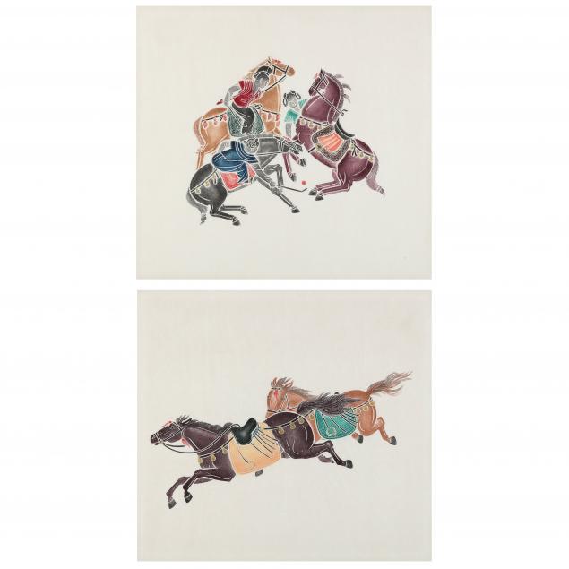 A PAIR OF CHINESE HORSE PRINTS 347baa