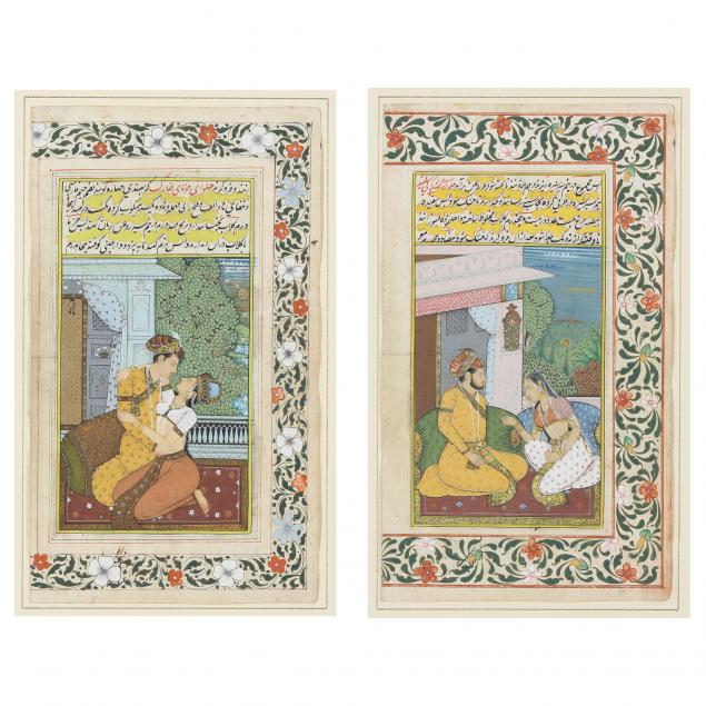 A PAIR OF PERSIAN PAINTINGS Ink 347bca