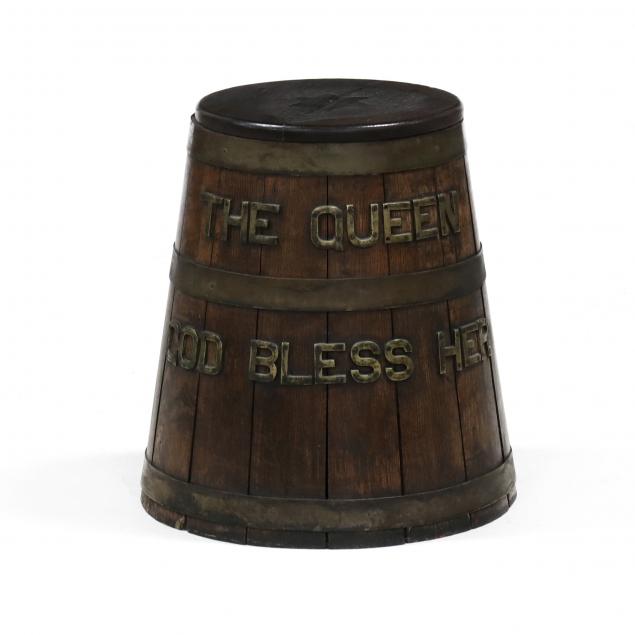 ROYAL NAVY OAK AND BRASS GROG TUB