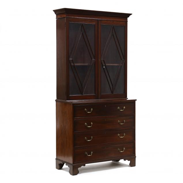 GEORGE III MAHOGANY BUREAU BOOKCASE 347bdb