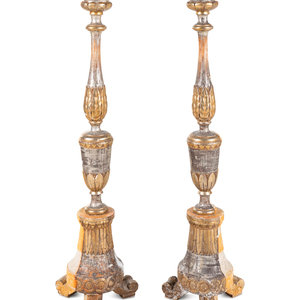 A Pair of Italian Painted and Parcel Gilt 347bf1