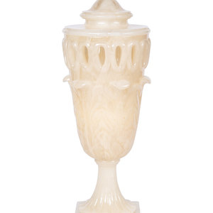A Baroque Style Glass Covered Urn