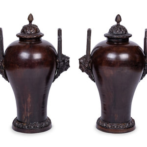 A Pair of Neoclassical Style Patinated 347c1b