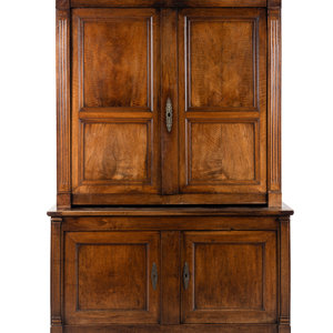 A French Walnut Linen Press Mid 19th 347c29