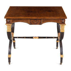 A Regency Style Inlaid Mahogany,