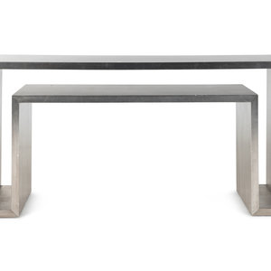 A Contemporary Silvered Wood Console 347c72