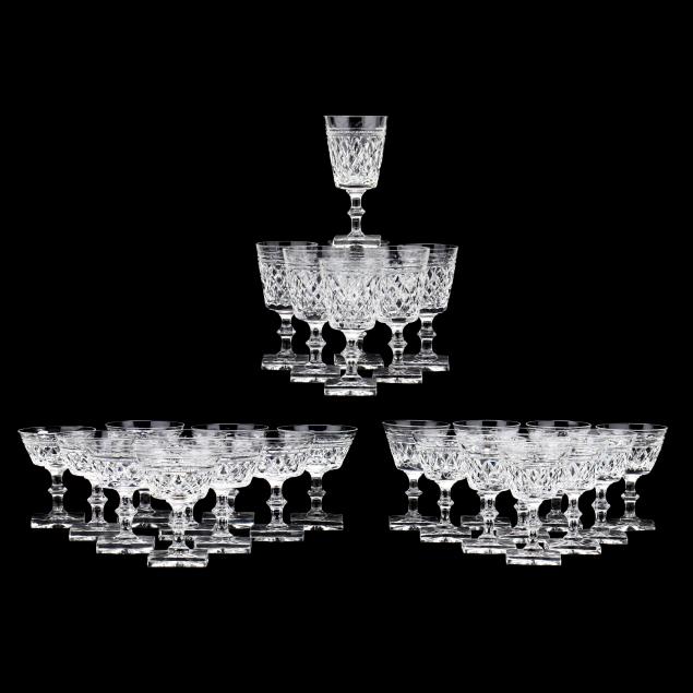 A SET OF CUT GLASS STEMWARE (27)