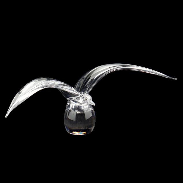 SIGNED ART GLASS BIRD Circa 1970  347c92