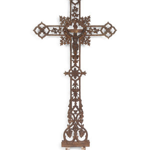 A French Cast Iron Crucifix Grave