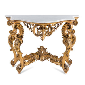 An Italian Rococo Giltwood Marble-Top