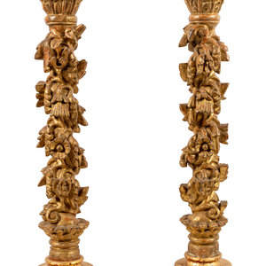 A Pair of Italian Giltwood Columns 18th 347ce2