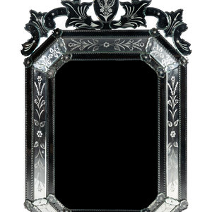 A Venetian Etched Glass Mirror 20th 347cee