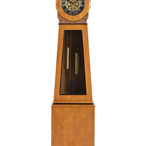 A Biedermeier Birch Longcase Clock Second 347d23