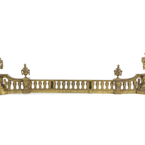 A Louis XVI Style Gilt Bronze Fire