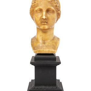 A Large Neoclassical Wax Bust of