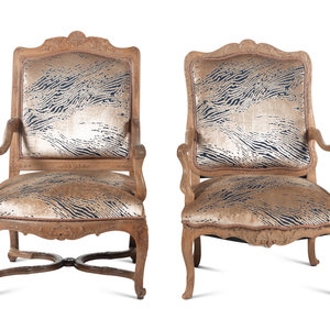 Two R gence Beechwood Fauteuils One 3456b5