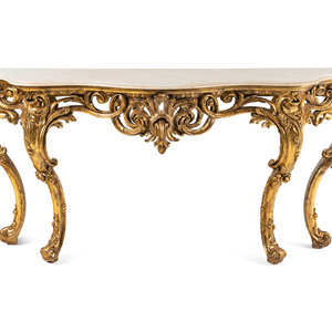 A Louis XV Style Giltwood Marble Top 3456b9