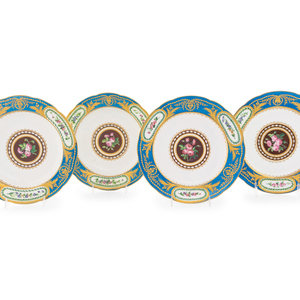 Four S vres Porcelain Plates  3456de