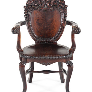 A Baroque Revival Carved Mahogany