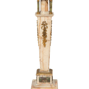 A Gilt Bronze Mounted Onyx Pedestal
Late