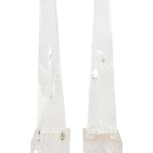 A Pair of Rock Crystal Obelisks Height 345714