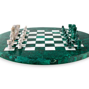 A Malachite Chess Board 20th Century with 345717