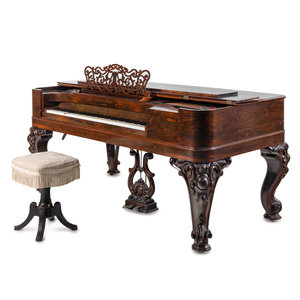 A Steinway and Sons Rosewood Square