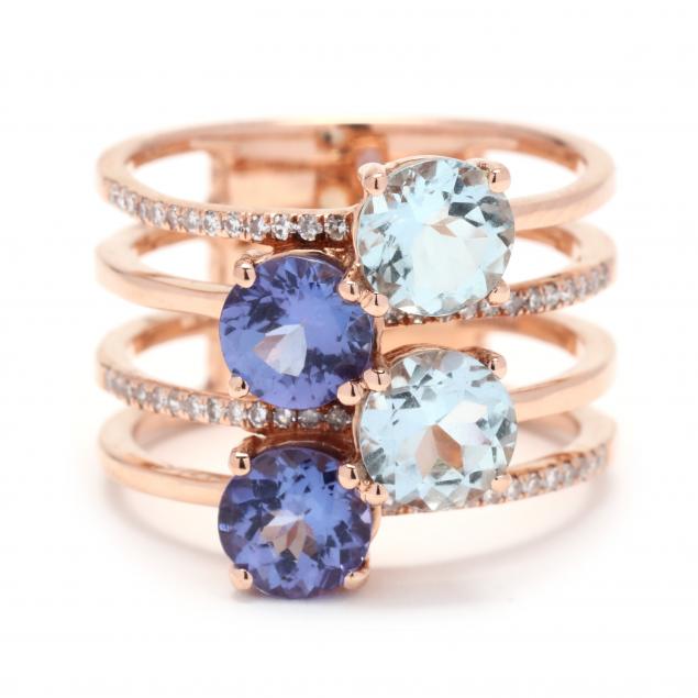 ROSE GOLD AND GEM SET RING EFFY 3457d3