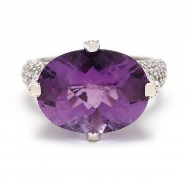 WHITE GOLD, AMETHYST, AND DIAMOND