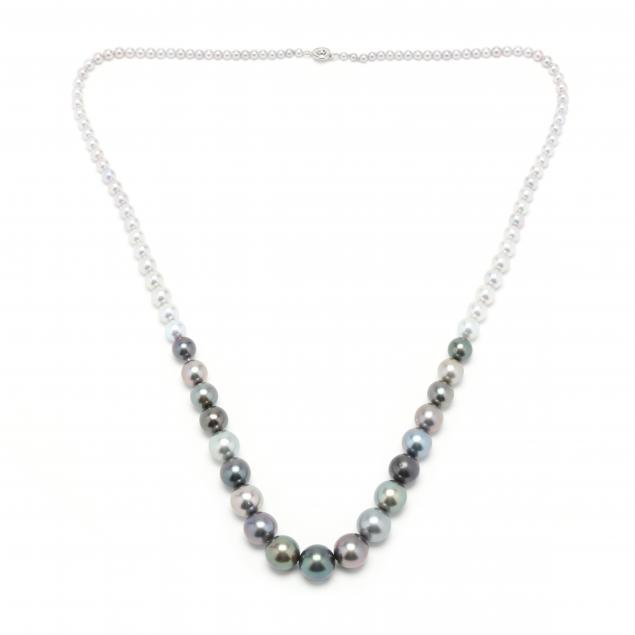 TAHITIAN PEARL AND PEARL NECKLACE 3457f1