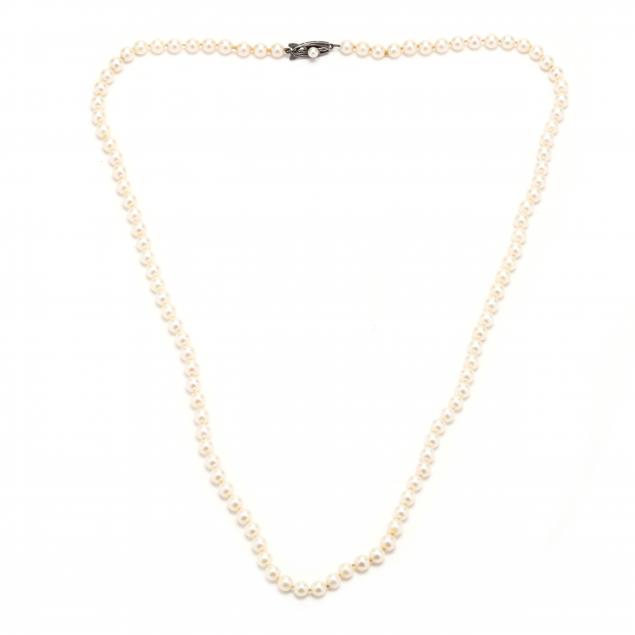 VINTAGE PEARL NECKLACE WITH SILVER AND