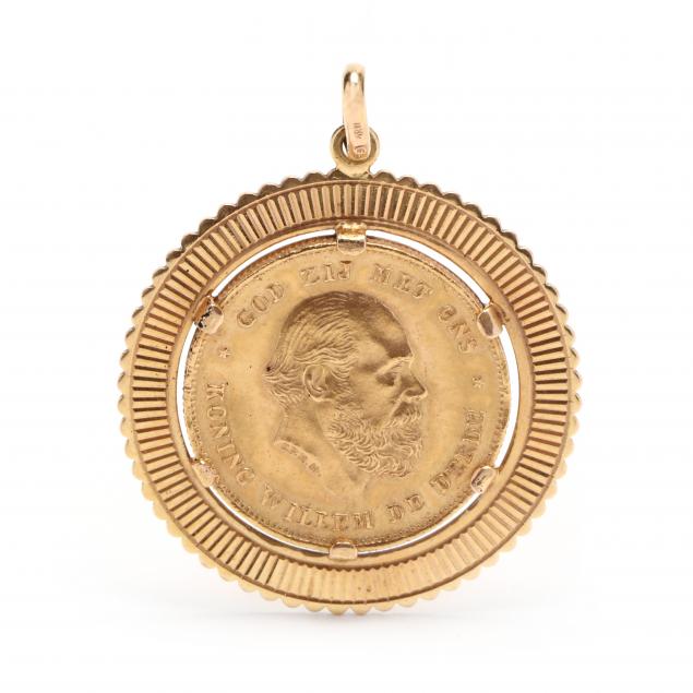 DUTCH GOLD COIN PENDANT The 1875