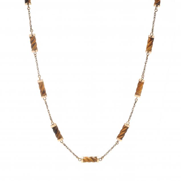 GOLD AND TIGER'S EYE QUARTZ NECKLACE
