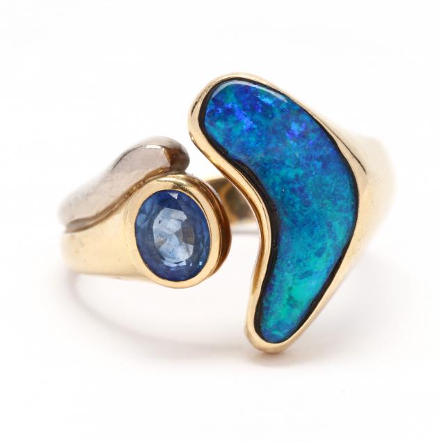 BI COLOR GOLD SAPPHIRE AND OPAL 34585f