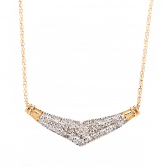 BI-COLOR GOLD AND DIAMOND NECKLACE