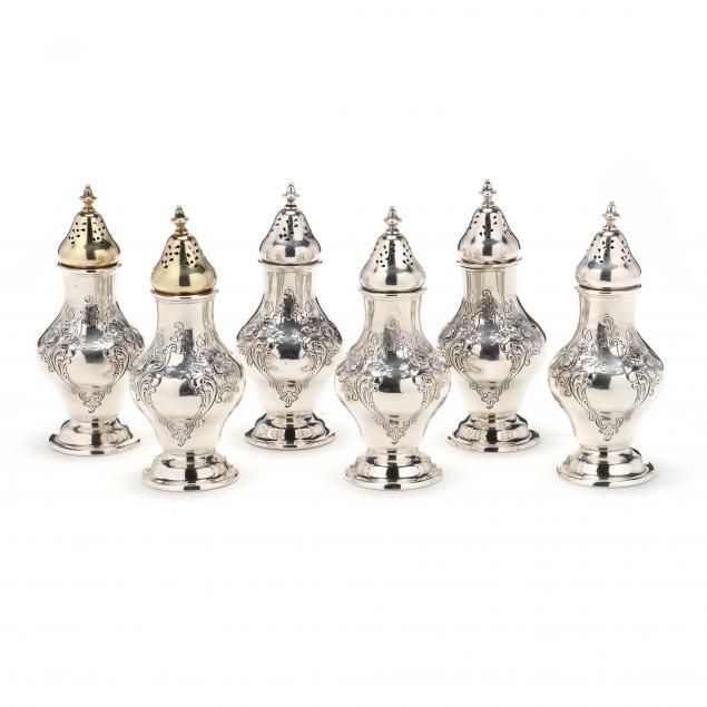 A SET OF SIX GORHAM VICTORIAN-CHASED