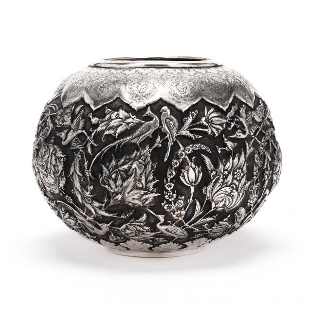 A LARGE PERSIAN SILVER BOWL 20th
