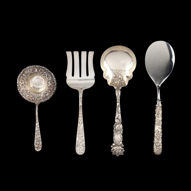 FOUR STERLING SILVER SERVERS, ALVIN