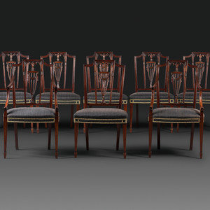 A Set of Eight Federal Carved Mahogany 34592e