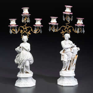 A Pair of French Parian and Enameled 34594e